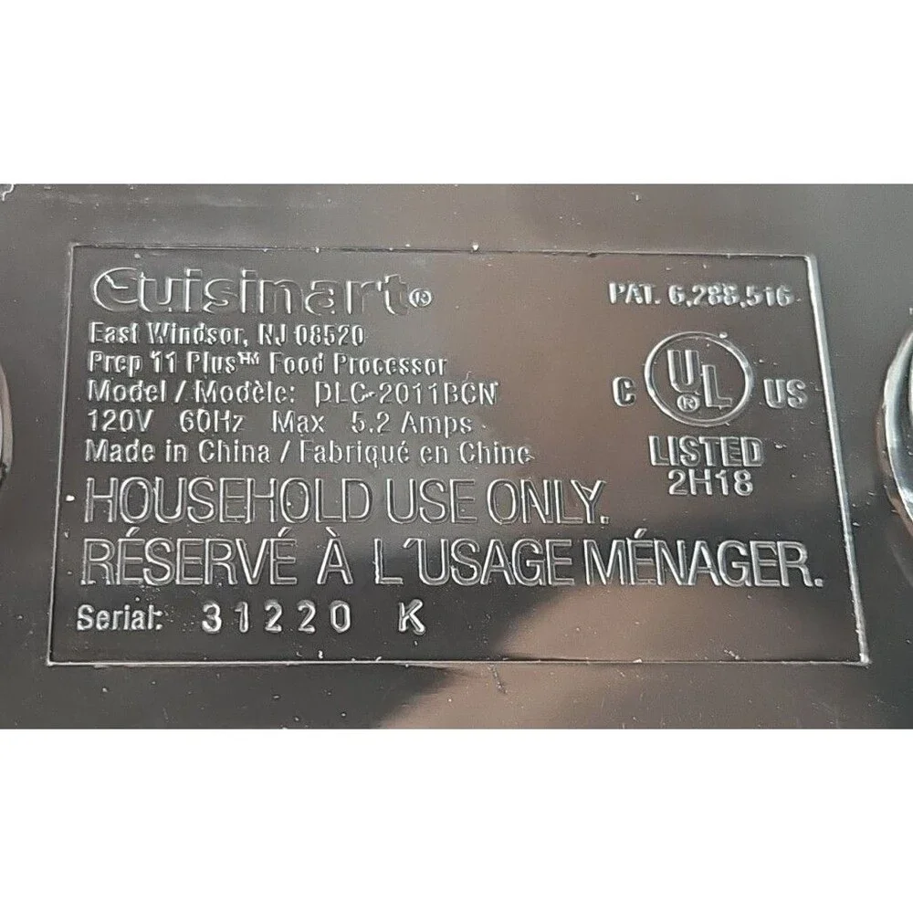 Cuisinart Custom Prep 11 Plus Food Processor Motor Base Only DLC-2011BCN Gray